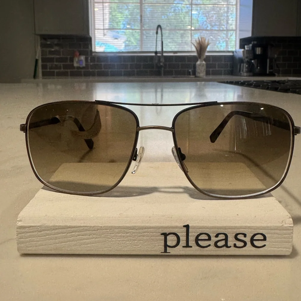 ONE DAY SALE✨ Ermenegildo Zegna Gold and Brown Aviator Sunglasses